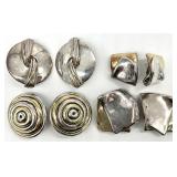 4 Pair Vintage Varsano Designer Sterling Earrings