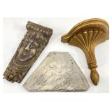 Vintage Wall Sconces & Cherub Plaque