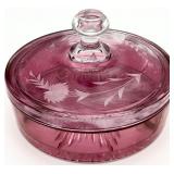 Vintage Divided Glass Candy / Dresser Dish With