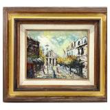Vintage Original Parisian Street Scene Painting