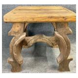 Rustic Slat Top Accent Table
