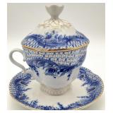 Lomonosov Russian Porcelain Tea Cup & Saucer