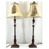 Pair Candlestick Style Table Lamps