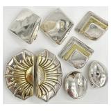 4 Pair Bat Ami Israel Sterling Overlay Earrings