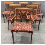 6 Mahogany Lyre Back Dining Chair
