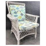 White Wicker Arm Chair