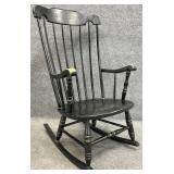 Black Stencil Painted Rocking Chair