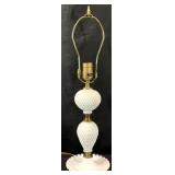 Vintage Hobnail Milk Glass Table Lamp
