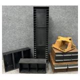 6pc Vintage VHS, Cassette & CD Storage Holders