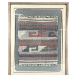 Framed Native Zapotec Indian Woven Textile