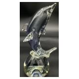 Blown Art Glass Dolphin Figure