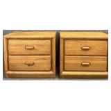 Pair Oak Nightstands