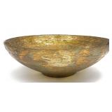 Painted Textured Etched Glass Centerpiece Bowl
