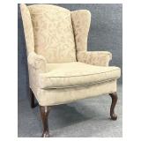 Neutral Upholstered Wingback Chair