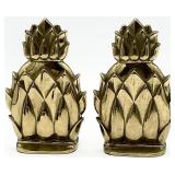 Virginia Metalcrafters Brass Pineapple Bookends