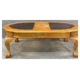 Oak Glass Insert Coffee Table