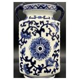 Chinoiserie Blue & White Ceramic Vase
