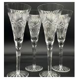 4 Waterford Crystal Gresham Champagne Flutes