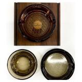 3 Mid Century Vintage Glass Ashtrays