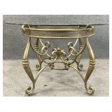 Scroll Metal Base 47 ' Glass Top Table
