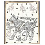 1960s Hand Painted Chireh Hunter's Cloth Panel