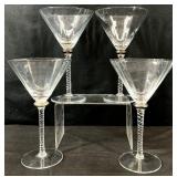 4 Bella Lux Spiral Stem Cocktail Glasses