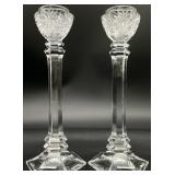 2pc Pepi Herrmann Signed Crystal Candlesticks