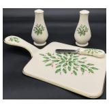 Lenox Holiday Dimensions Cheese Board, S&P Set