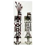2pc Native American Tribal Style Metal Wall Art