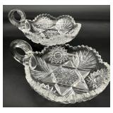 2 Antique American Brilliant Period Cut Glass