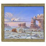 J. Yazzie Original Native American Scene Oil