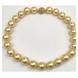 South Sea Style Large Faux Pearls Beaded Necklace