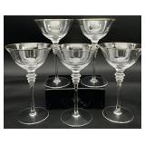 5 Mikasa Sophisticate Clear Champagne Glasses