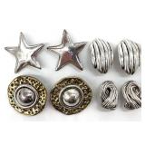 4 Pair Bat Ami Israel Sterling Overlay Earrings