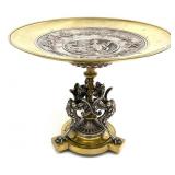 Antique Bronze & Silvered Copper Taza Pedestal