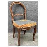 Antique Walnut Needlework Side Chair