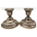 Pair of Sterling Silver Weighted Candlesticks
