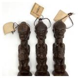 3 Vintage Paul Marshall African Style Statues