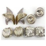 4 Pair Simon Sebbag Sterling Overlay Earrings