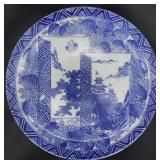Large Japanese Blue & White Porcelain Charger