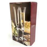 Pair Gorham Amore Crystal Champagne Flutes