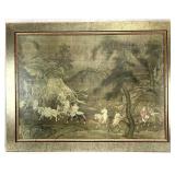 Large Vintage Chinese Art Print 'The Tribute