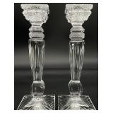 2pc Pepi Herrmann Signed Crystal Candlesticks