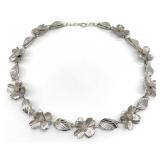 Henry Bick & Son Sterling Floral Choker Necklace.