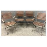 4 Slat Back & Seat Arm Chairs