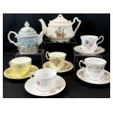 Asst Teapots, Tea Cups & Saucers