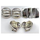 3 Vintage Designer Signed Sterling Earrings