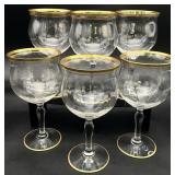 6 Tiffin Franciscan Wire Optic Water Goblets