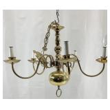 Vintage Brass 5 Light Chandelier