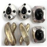 3 Pair Simon Sebbag Designer Sterling Earrings